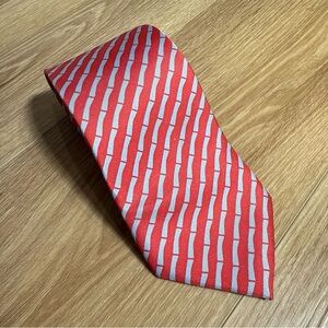 MEN'S J. McLAUGHLIN RED/BLUE STRIPED TIE TIES NECK TIES DESIGNER TIES‎ 100% Silk